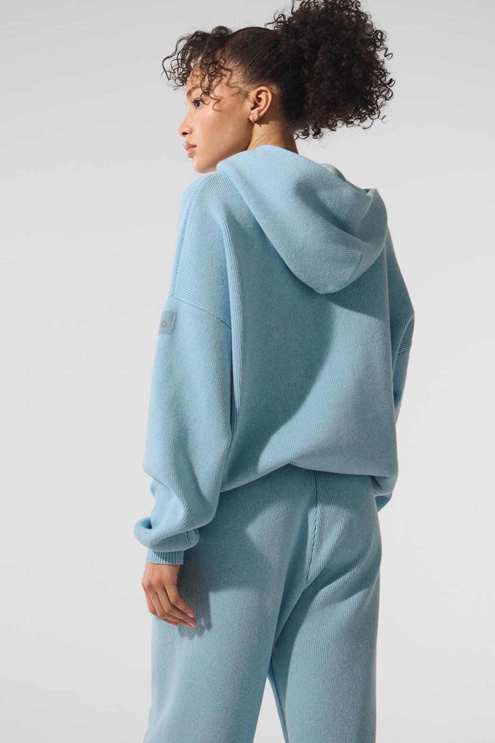 Alo Yoga Scholar Hooded Naisten Neulepuserot Sininen | Suomi  5038-ZOHWY