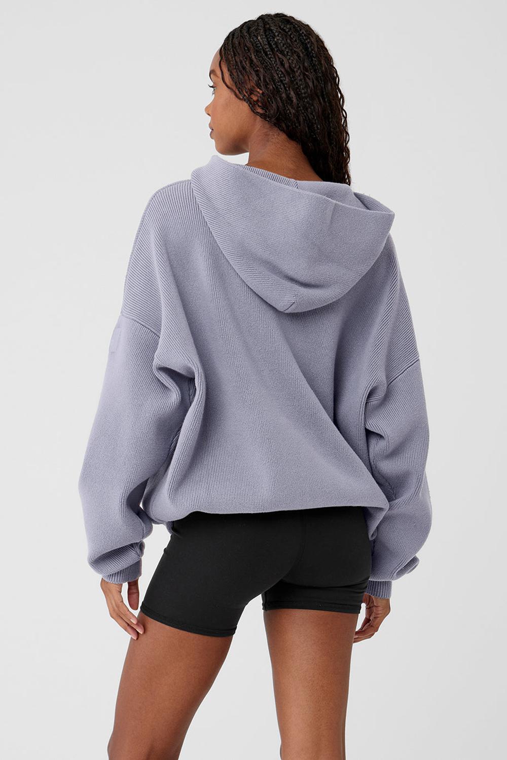 Alo Yoga Scholar Hooded Naisten Neulepuserot Fog | Suomi  0548-YGNZV