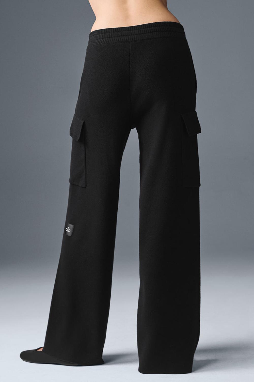 Alo Yoga Scholar Knit High-Waist Cargo Naisten Housut Mustat | Suomi  2583-BMWCF