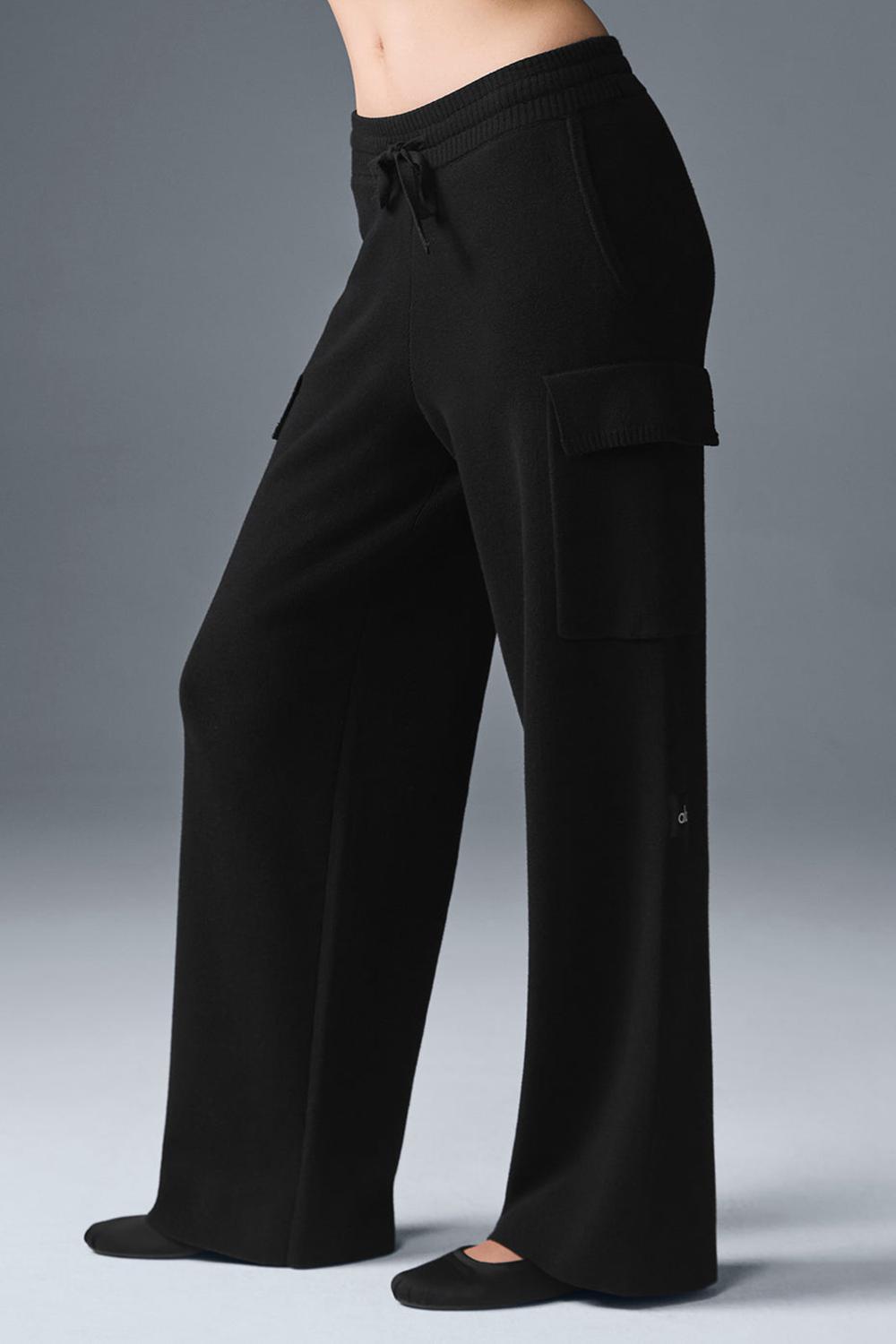 Alo Yoga Scholar Knit High-Waist Cargo Naisten Housut Mustat | Suomi  2583-BMWCF
