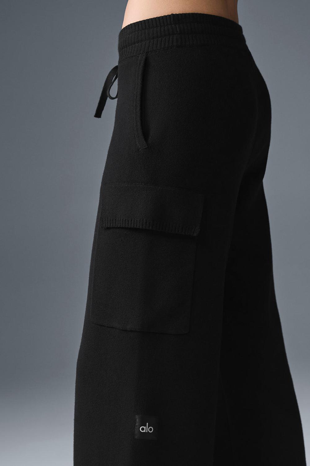 Alo Yoga Scholar Knit High-Waist Cargo Naisten Housut Mustat | Suomi  2583-BMWCF