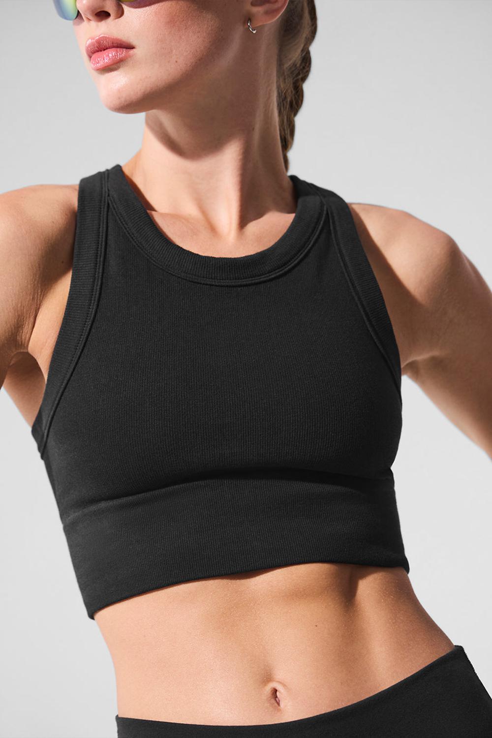 Alo Yoga Seamless Delight High Neck Naisten Urheiluliivi Mustat | Suomi  1852-MWUYD