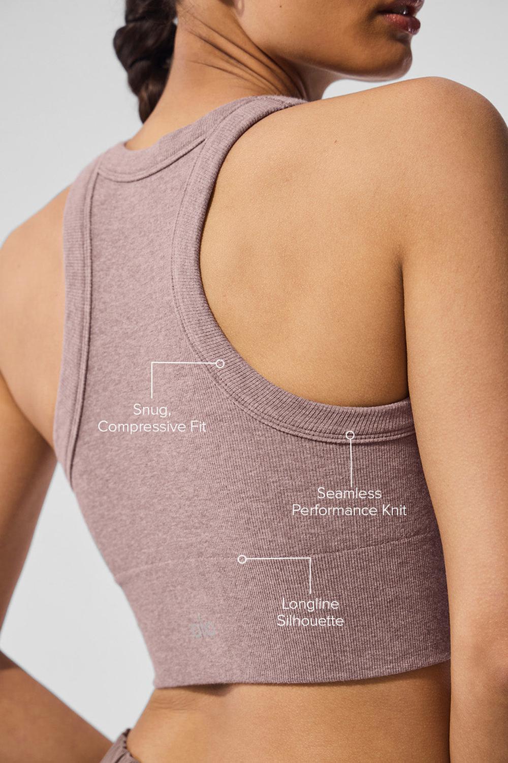 Alo Yoga Seamless Delight High Neck Naisten Urheiluliivi Mushroom Heather | Suomi  2170-KULBA