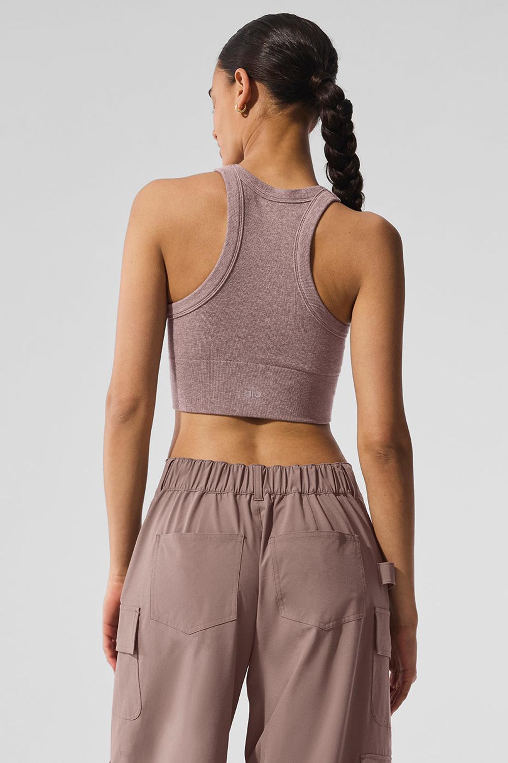 Alo Yoga Seamless Delight High Neck Naisten Urheiluliivi Mushroom Heather | Suomi  2170-KULBA