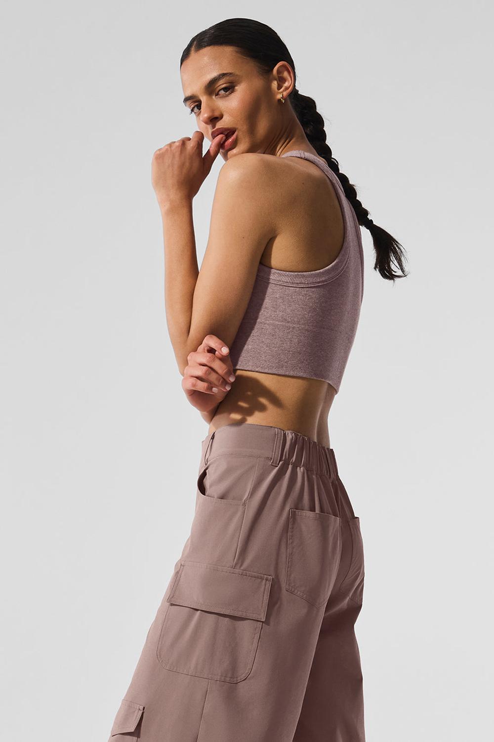 Alo Yoga Seamless Delight High Neck Naisten Urheiluliivi Mushroom Heather | Suomi  2170-KULBA