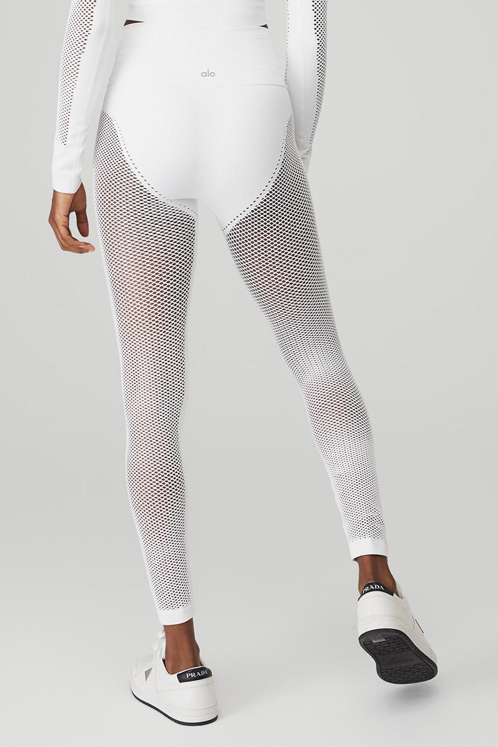 Alo Yoga Seamless High-Waist 7/8 Limitless Open Air Naisten Leggings Valkoinen | Suomi  6823-EZANT