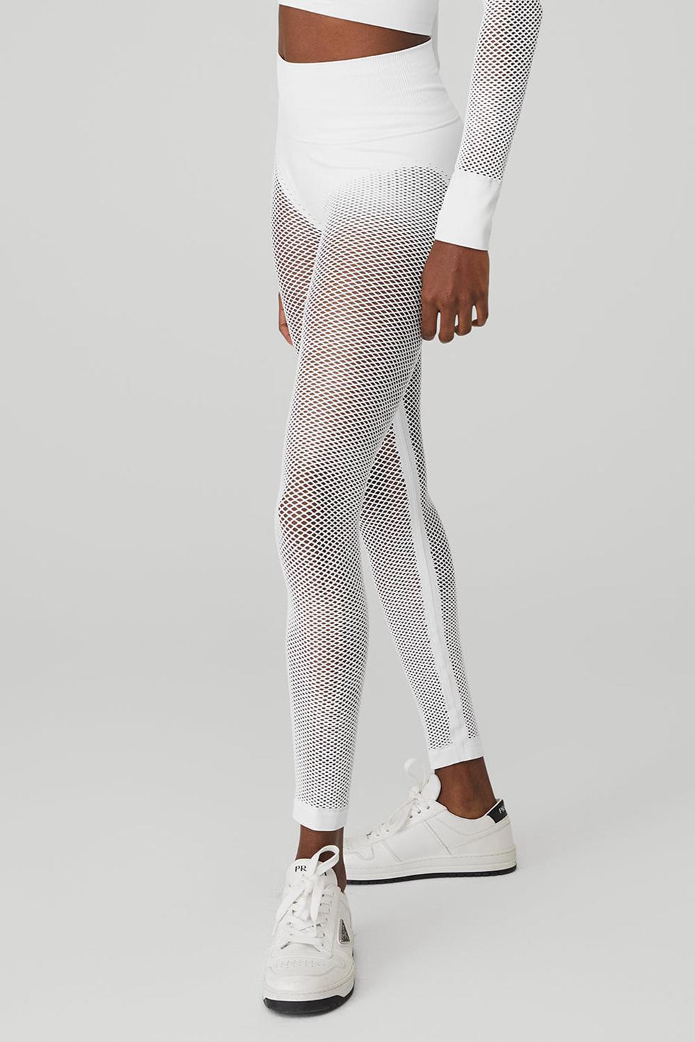 Alo Yoga Seamless High-Waist 7/8 Limitless Open Air Naisten Leggings Valkoinen | Suomi  6823-EZANT