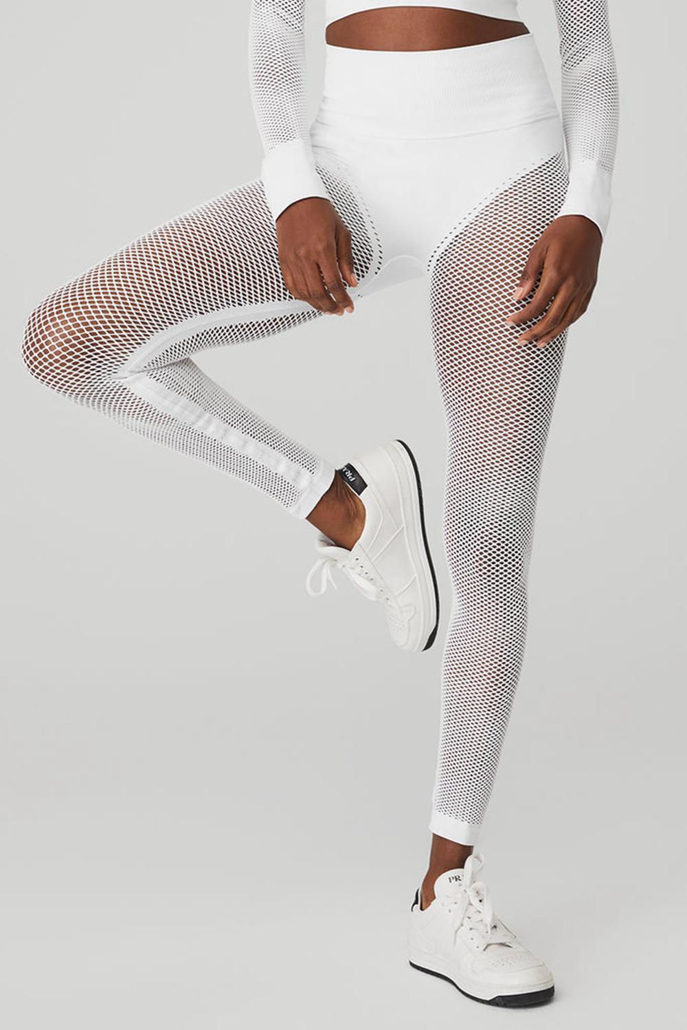 Alo Yoga Seamless High-Waist 7/8 Limitless Open Air Naisten Leggings Valkoinen | Suomi  6823-EZANT