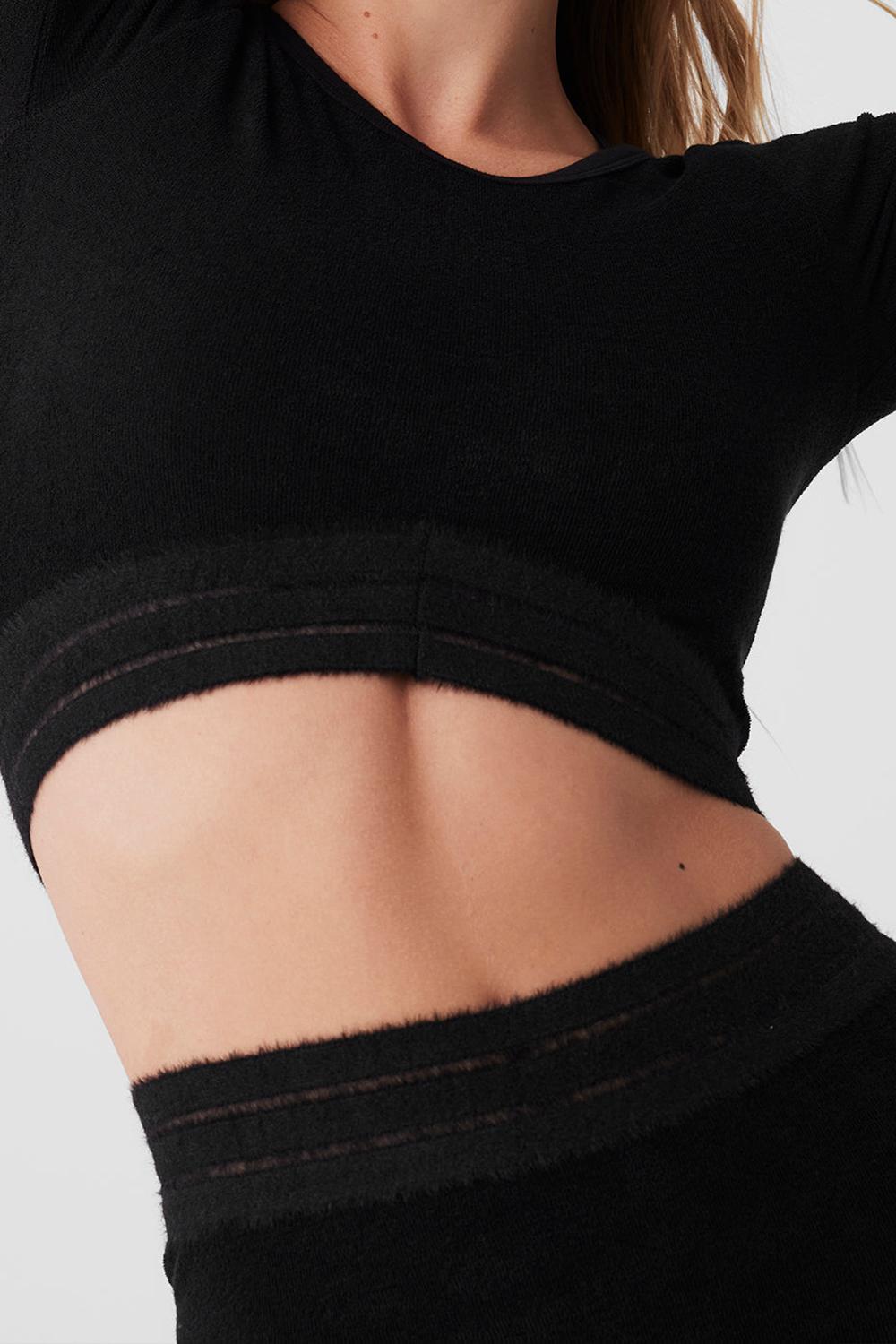 Alo Yoga Seamless Luxe Terry Cuddle Naisten Coverup Mustat | Suomi  1458-UREOJ