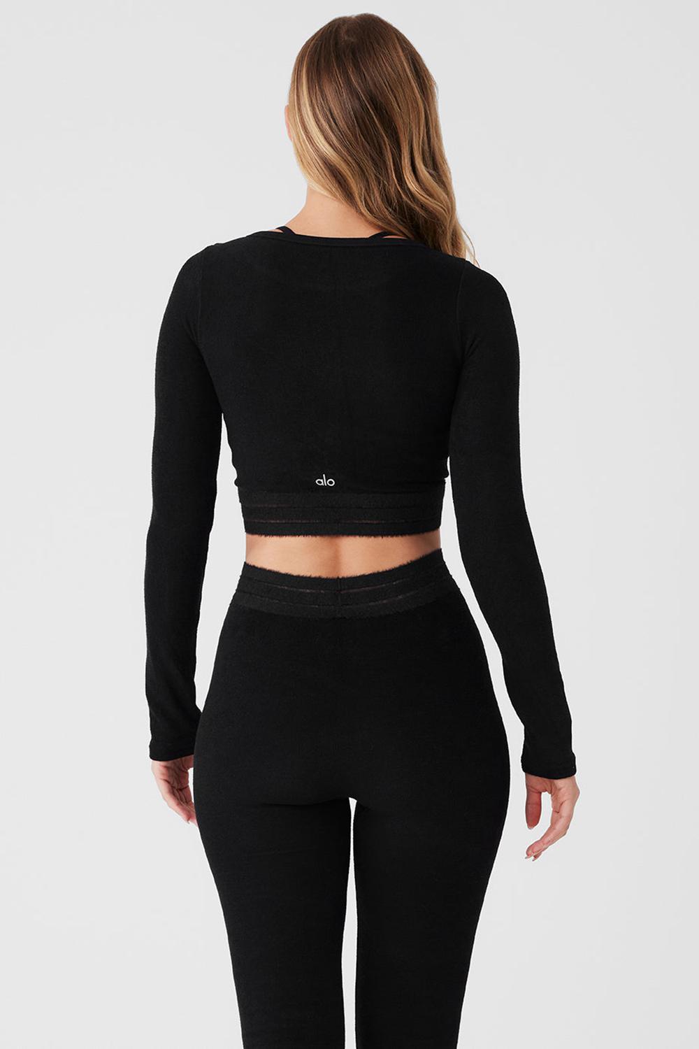Alo Yoga Seamless Luxe Terry Cuddle Naisten Coverup Mustat | Suomi  1458-UREOJ