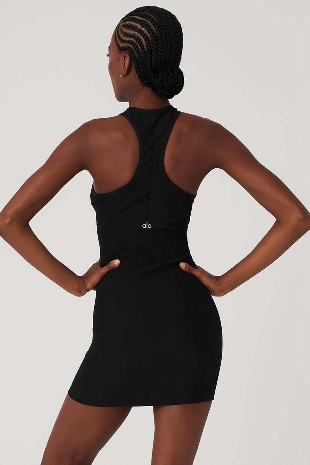 Alo Yoga Seamless Open Air Racerback Naisten Mekko Mustat | Suomi  2965-VNFSY