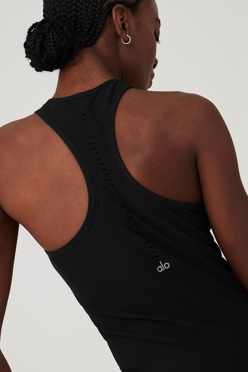 Alo Yoga Seamless Open Air Racerback Naisten Mekko Mustat | Suomi  2965-VNFSY