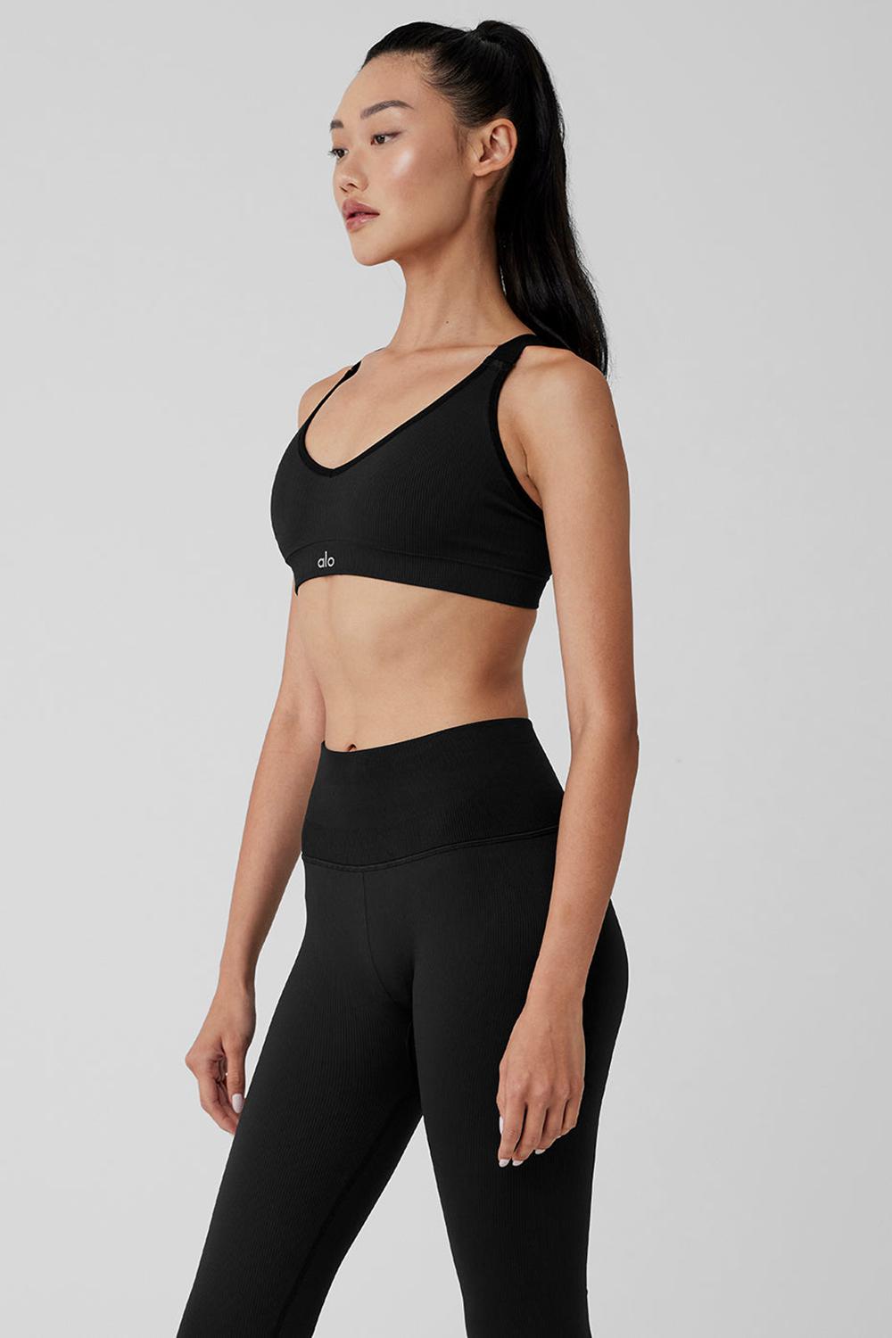 Alo Yoga Seamless Ribbed Favorite Naisten Urheiluliivi Mustat | Suomi  1328-KJYLQ