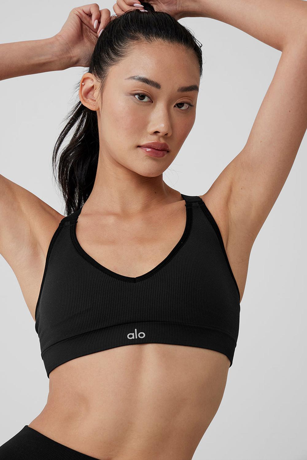 Alo Yoga Seamless Ribbed Favorite Naisten Urheiluliivi Mustat | Suomi  1328-KJYLQ