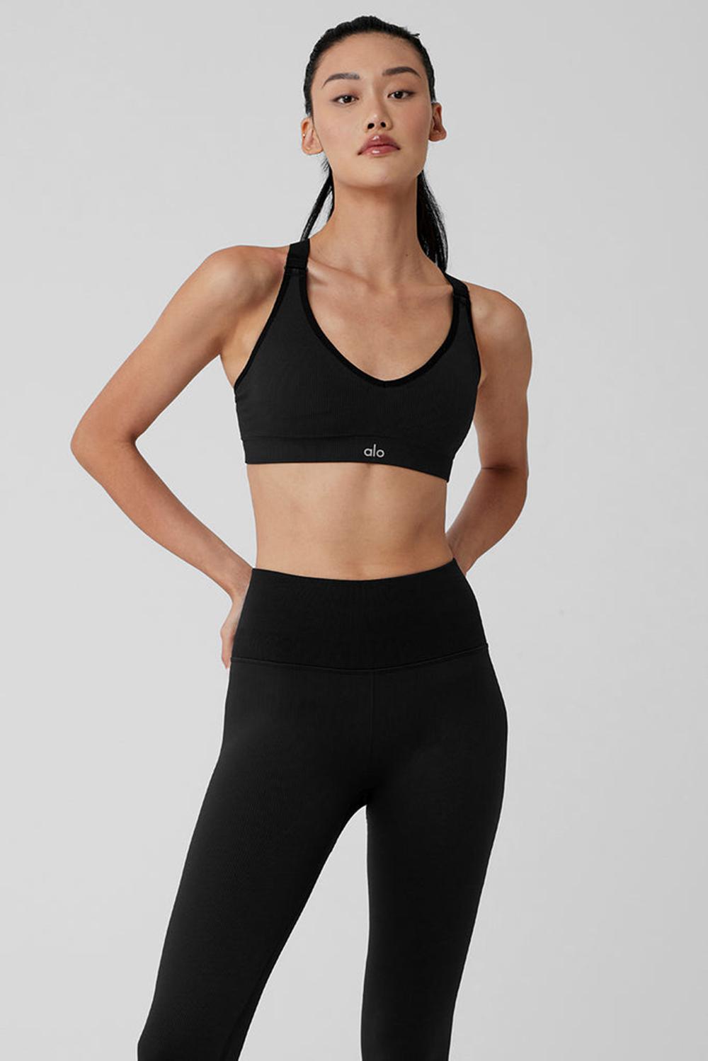Alo Yoga Seamless Ribbed Favorite Naisten Urheiluliivi Mustat | Suomi  1328-KJYLQ