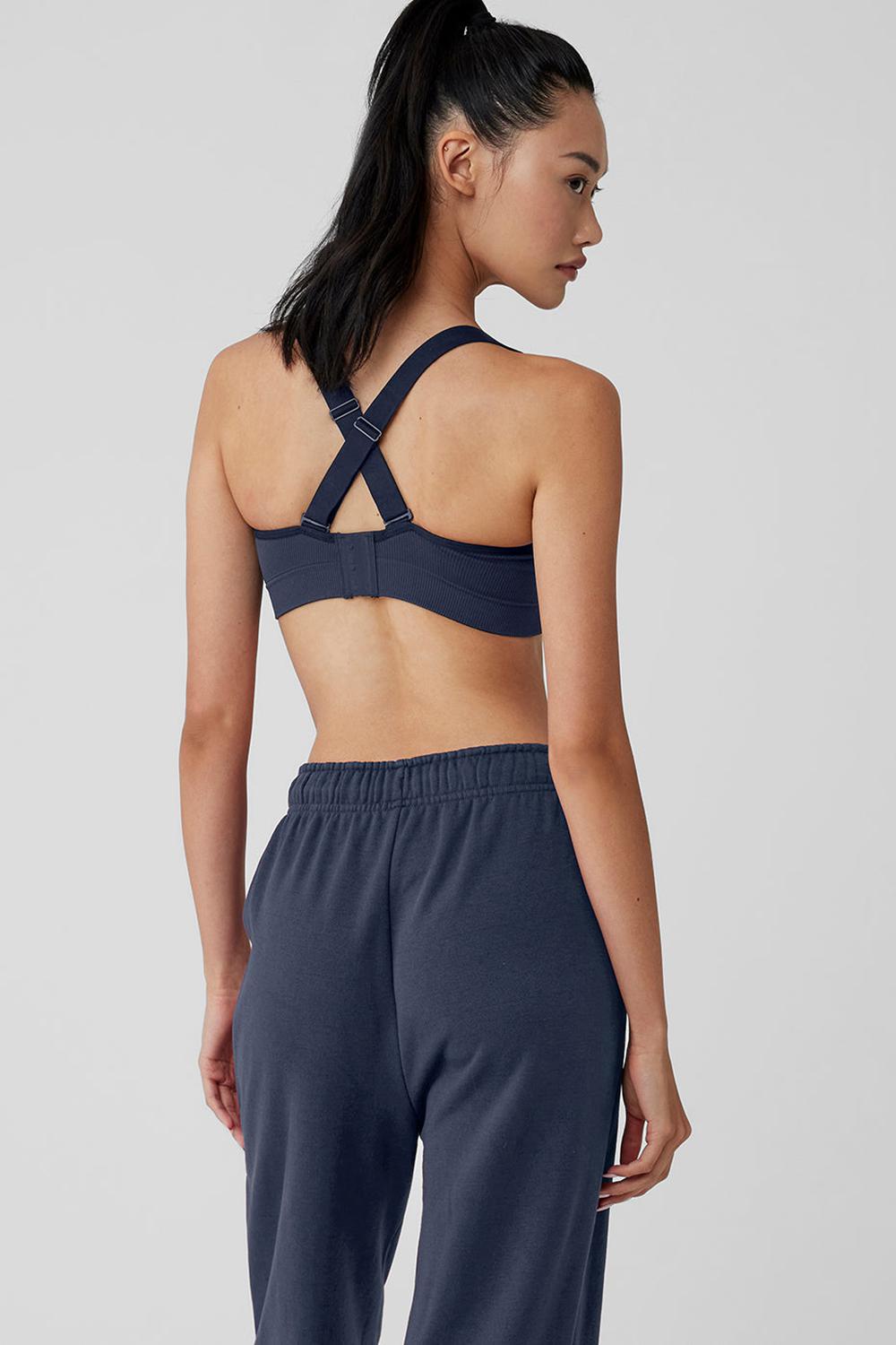 Alo Yoga Seamless Ribbed Favorite Naisten Urheiluliivi Laivastonsininen | Suomi  4102-GFVXY