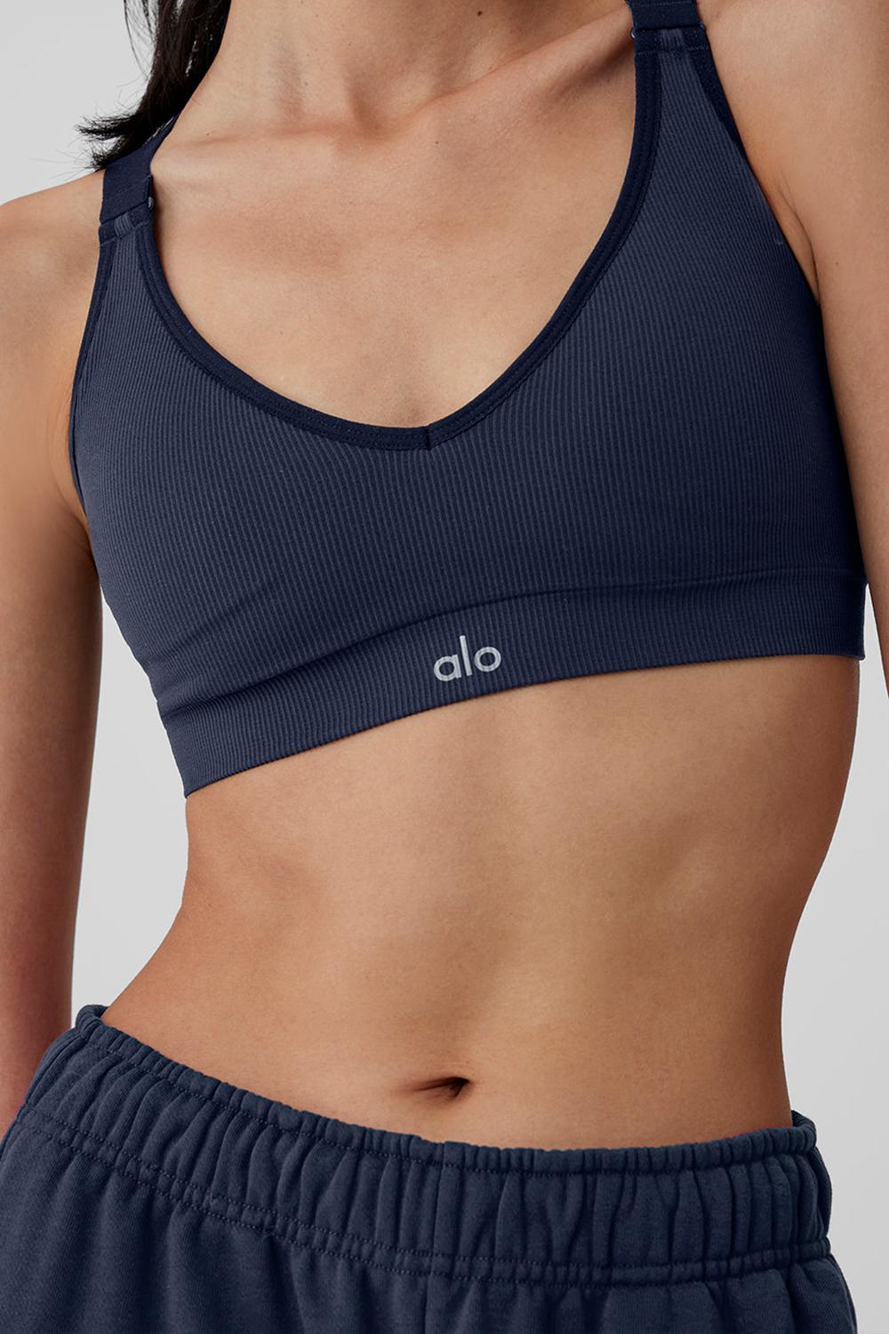 Alo Yoga Seamless Ribbed Favorite Naisten Urheiluliivi Laivastonsininen | Suomi  4102-GFVXY