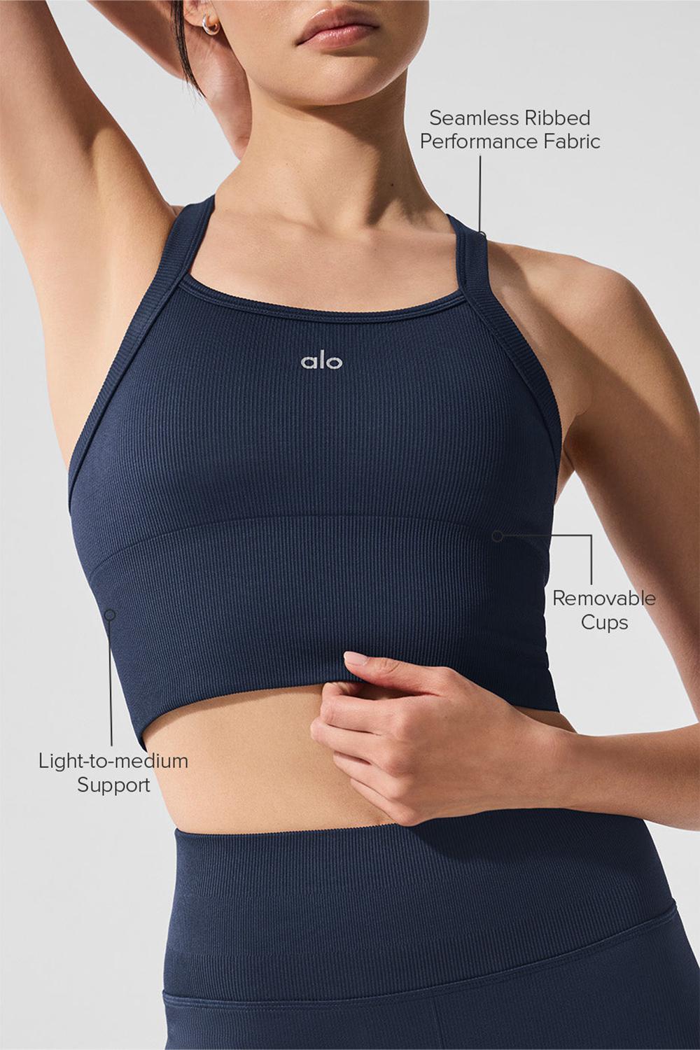 Alo Yoga Seamless Ribbed Favorite Naisten Bra Tank Laivastonsininen | Suomi  5806-NBVQH