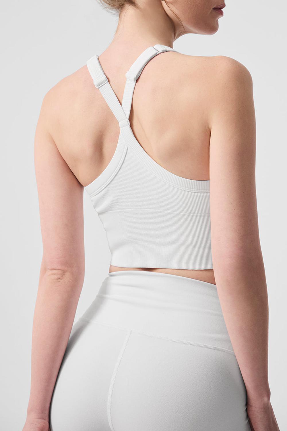 Alo Yoga Seamless Ribbed Favorite Naisten Bra Tank Valkoinen | Suomi  6723-GTFSK