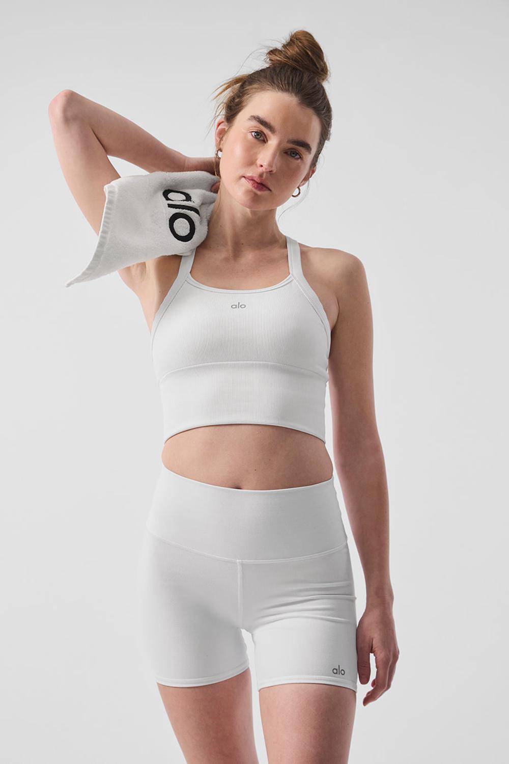 Alo Yoga Seamless Ribbed Favorite Naisten Bra Tank Valkoinen | Suomi  6723-GTFSK