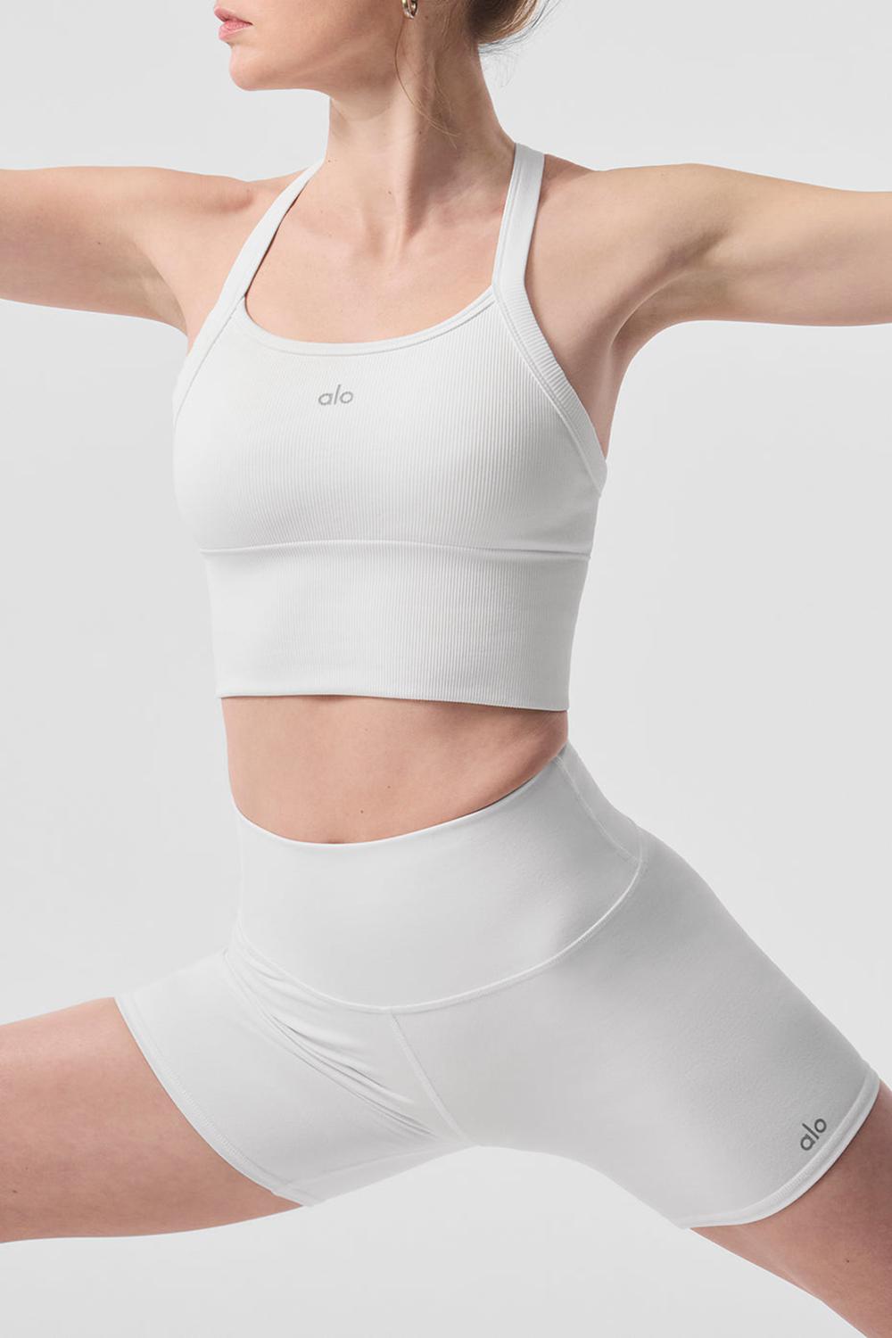 Alo Yoga Seamless Ribbed Favorite Naisten Bra Tank Valkoinen | Suomi  6723-GTFSK