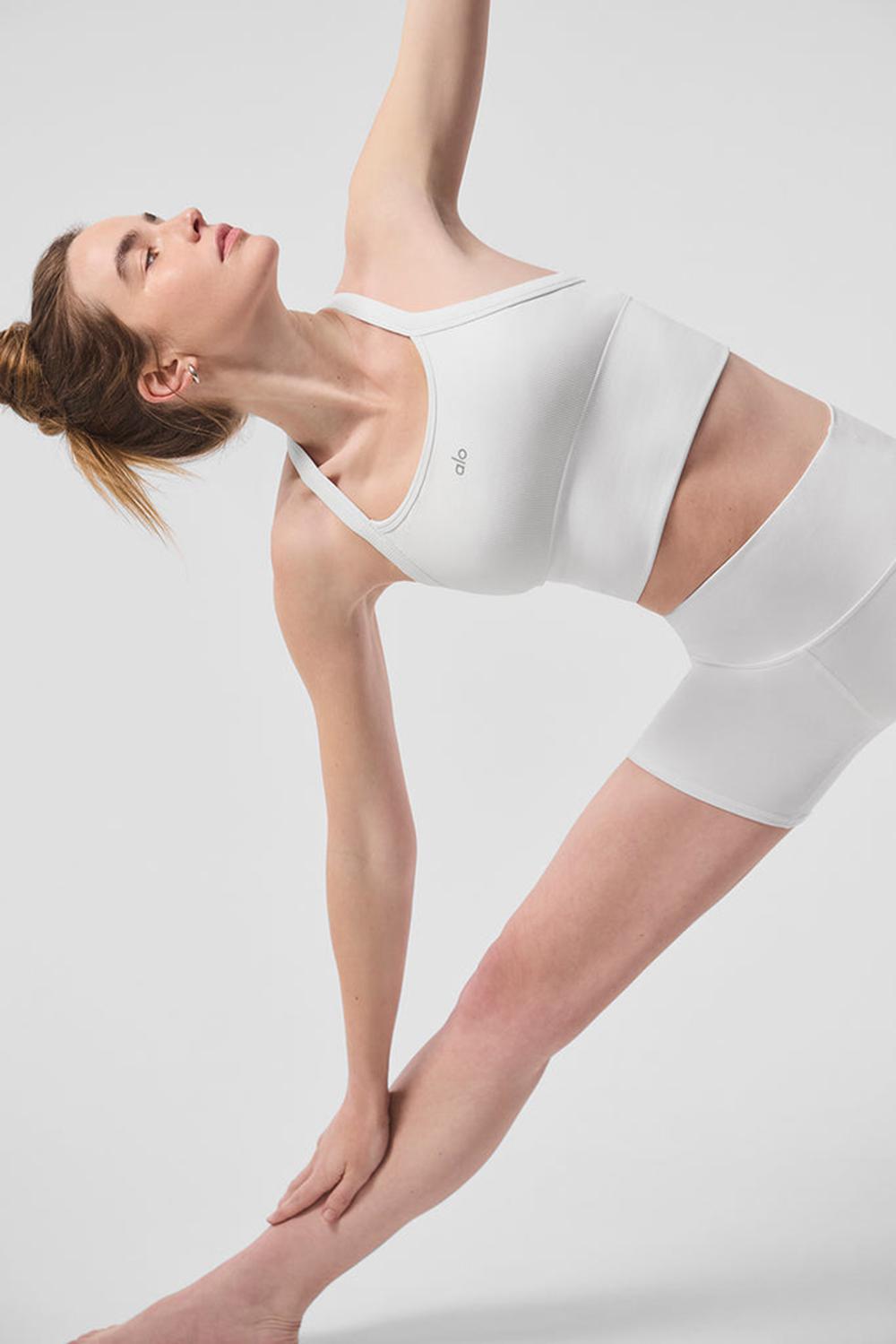 Alo Yoga Seamless Ribbed Favorite Naisten Bra Tank Valkoinen | Suomi  6723-GTFSK