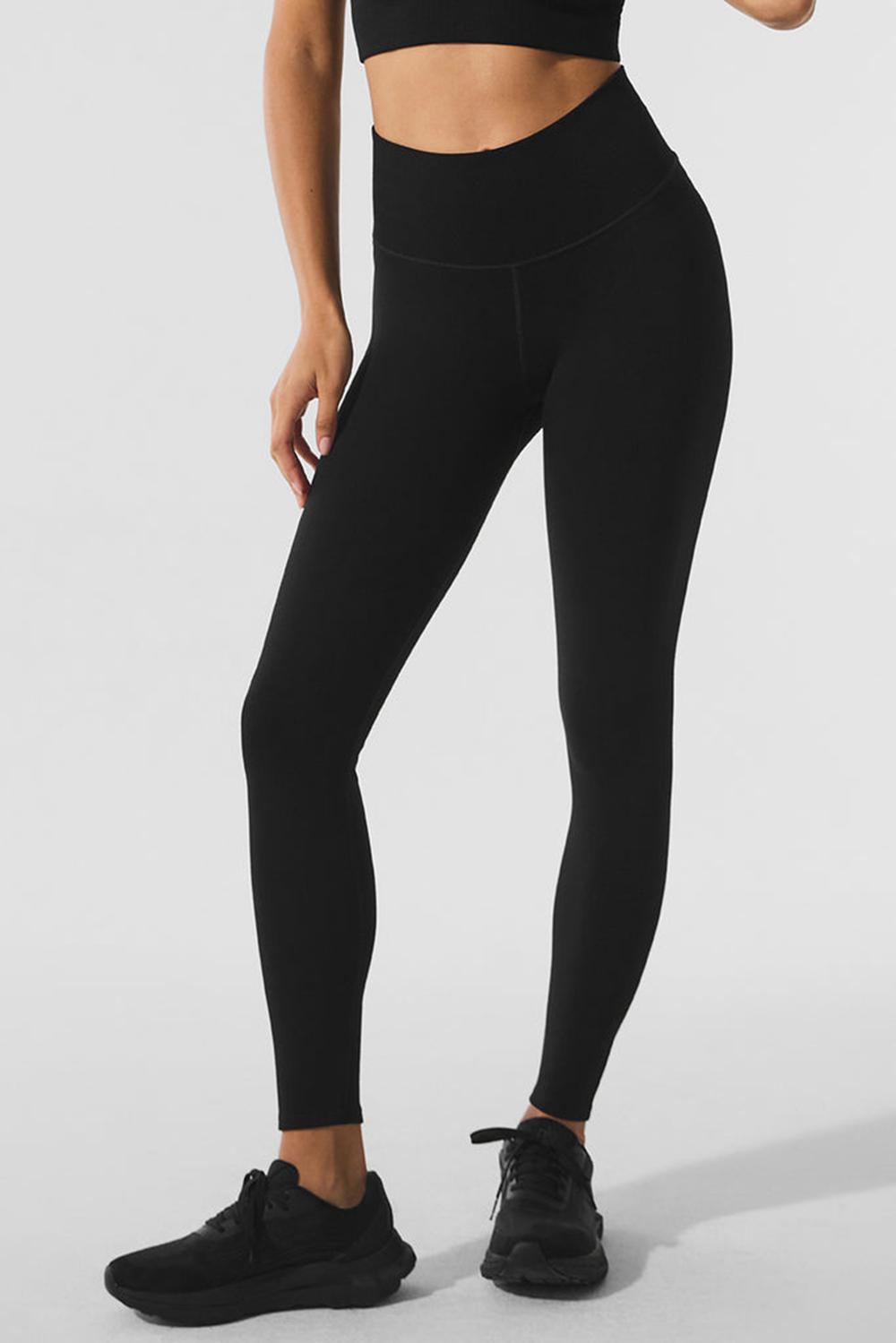 Alo Yoga Seamless Winter Warm Plush High-Waist 7/8 Naisten Leggings Mustat | Suomi  0183-SHJNX
