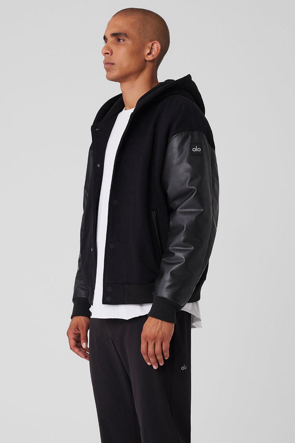 Alo Yoga Select Hooded Bomber Miesten Takit Mustat | Suomi  0798-DYJFC