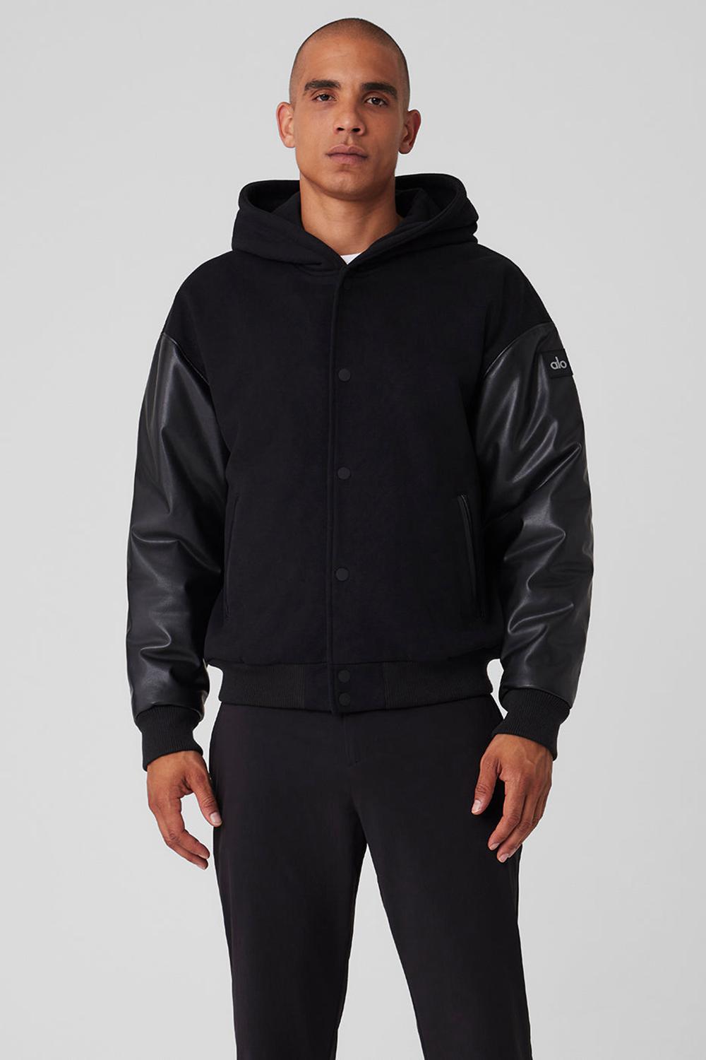 Alo Yoga Select Hooded Bomber Miesten Takit Mustat | Suomi  0798-DYJFC