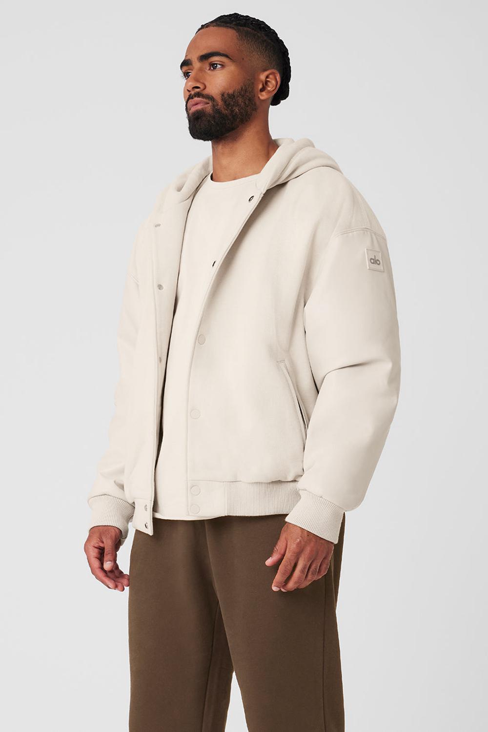 Alo Yoga Select Hooded Bomber Miesten Takit Bone | Suomi  9587-QFCMN