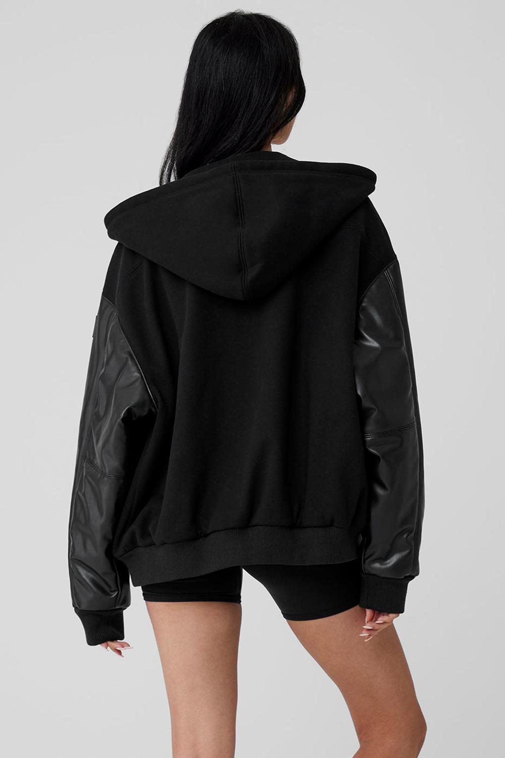 Alo Yoga Select Hooded Bomber Naisten Takit Mustat | Suomi  5246-ISXYL