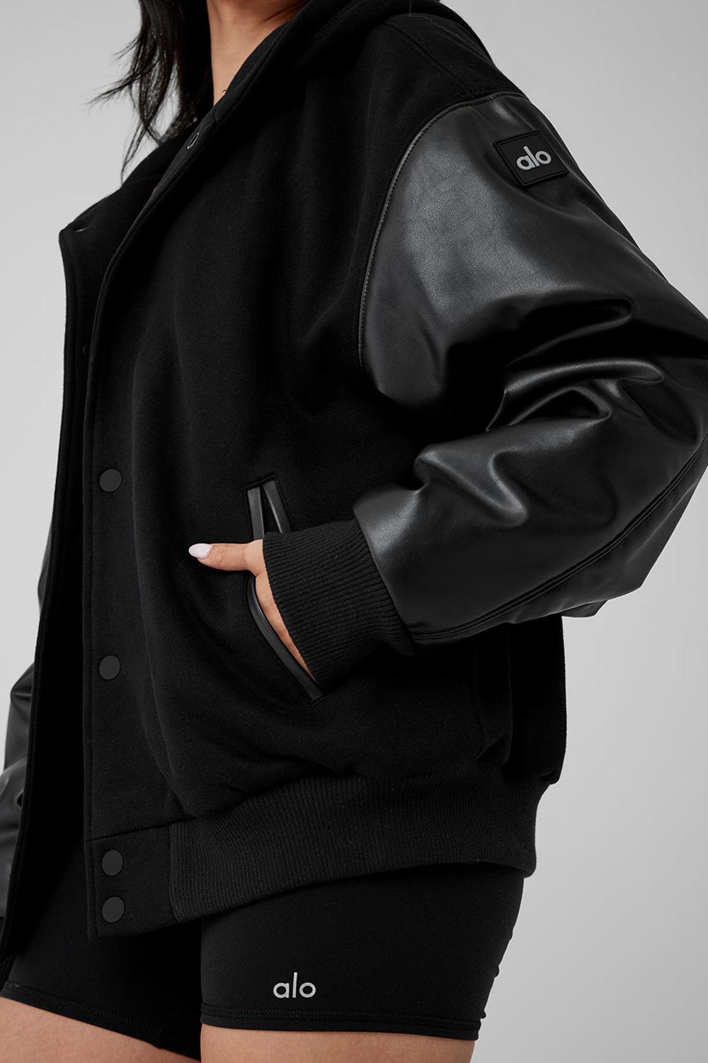 Alo Yoga Select Hooded Bomber Naisten Takit Mustat | Suomi  5246-ISXYL