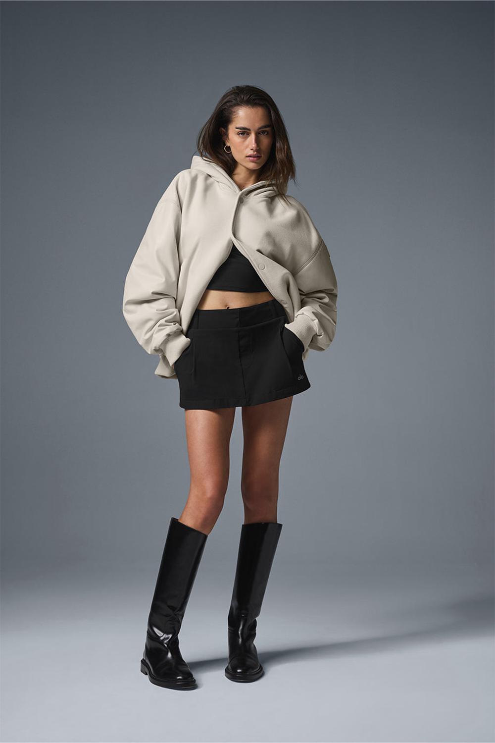Alo Yoga Select Hooded Bomber Naisten Takit Bone | Suomi  9740-LTIVB