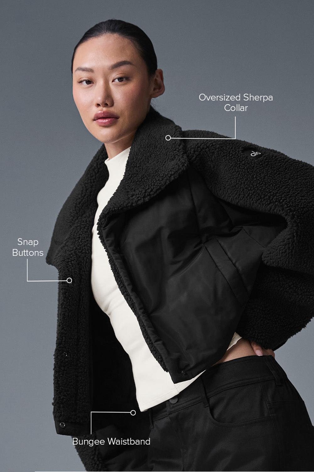Alo Yoga Sherpa Cozy Escape Naisten Puffer Takki Mustat Mustat | Suomi  3249-PYUIS
