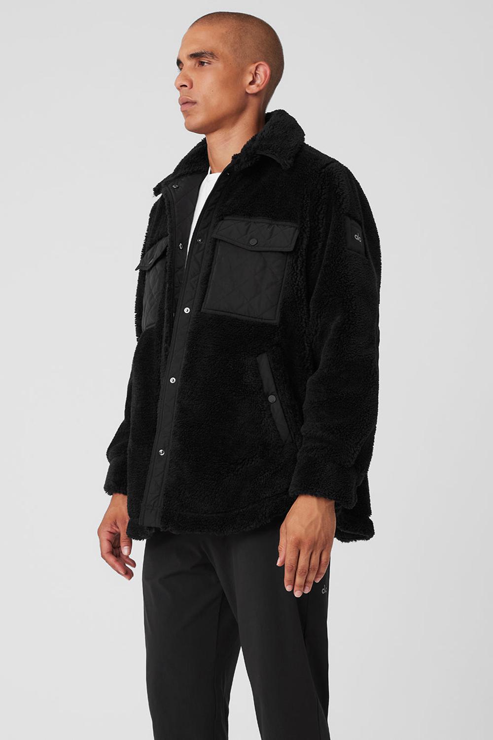 Alo Yoga Sherpa Edge Shacket Miesten Takit Mustat | Suomi  8936-QTDAG