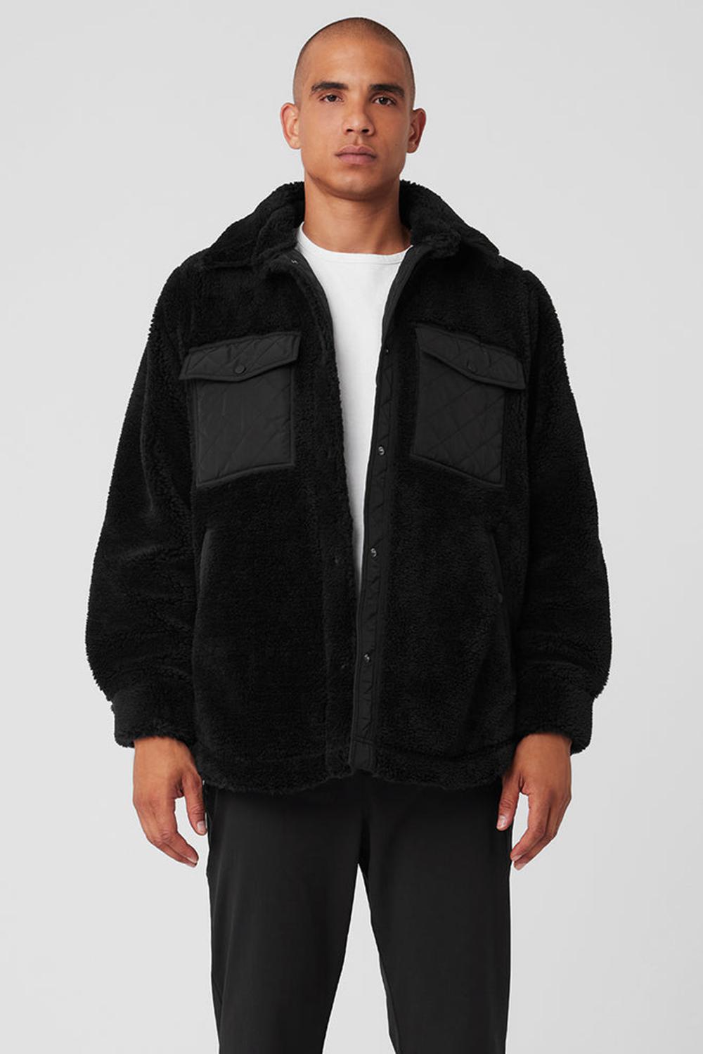 Alo Yoga Sherpa Edge Shacket Miesten Takit Mustat | Suomi  8936-QTDAG