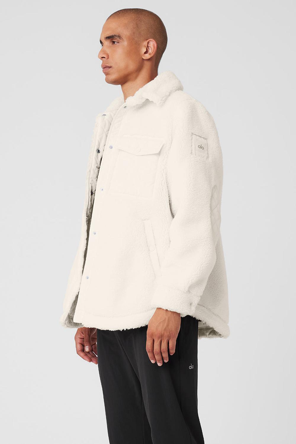 Alo Yoga Sherpa Edge Shacket Miesten Takit Ivory | Suomi  4859-YCZHD