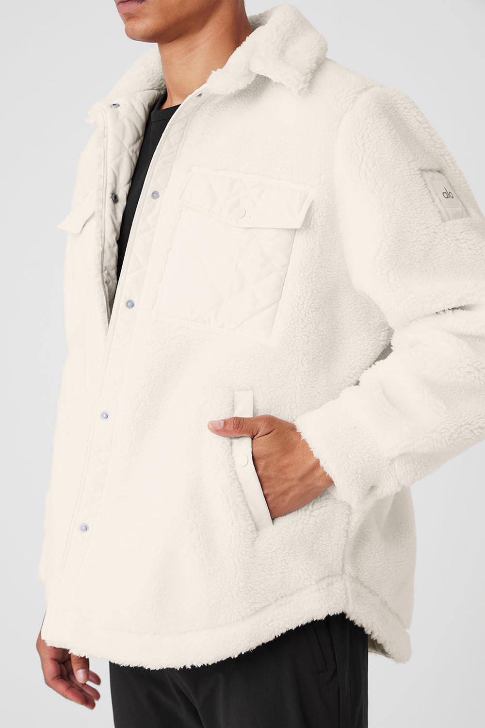 Alo Yoga Sherpa Edge Shacket Miesten Takit Ivory | Suomi  4859-YCZHD