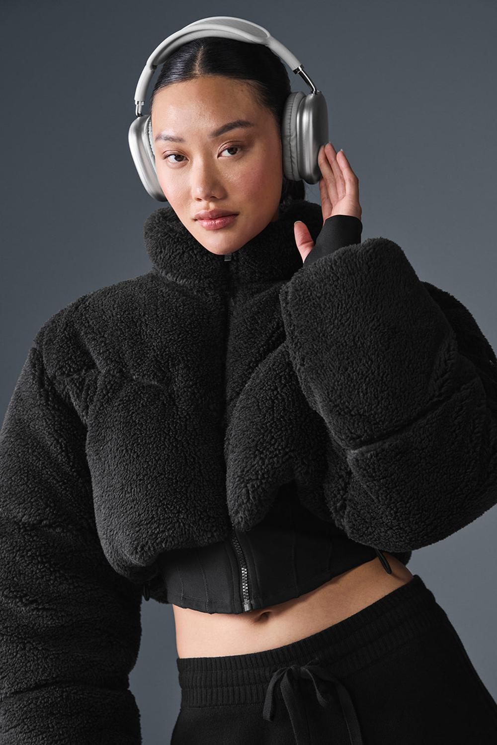 Alo Yoga Sherpa Main Act Corset Naisten Puffer Takki Mustat | Suomi  9187-TCYAQ