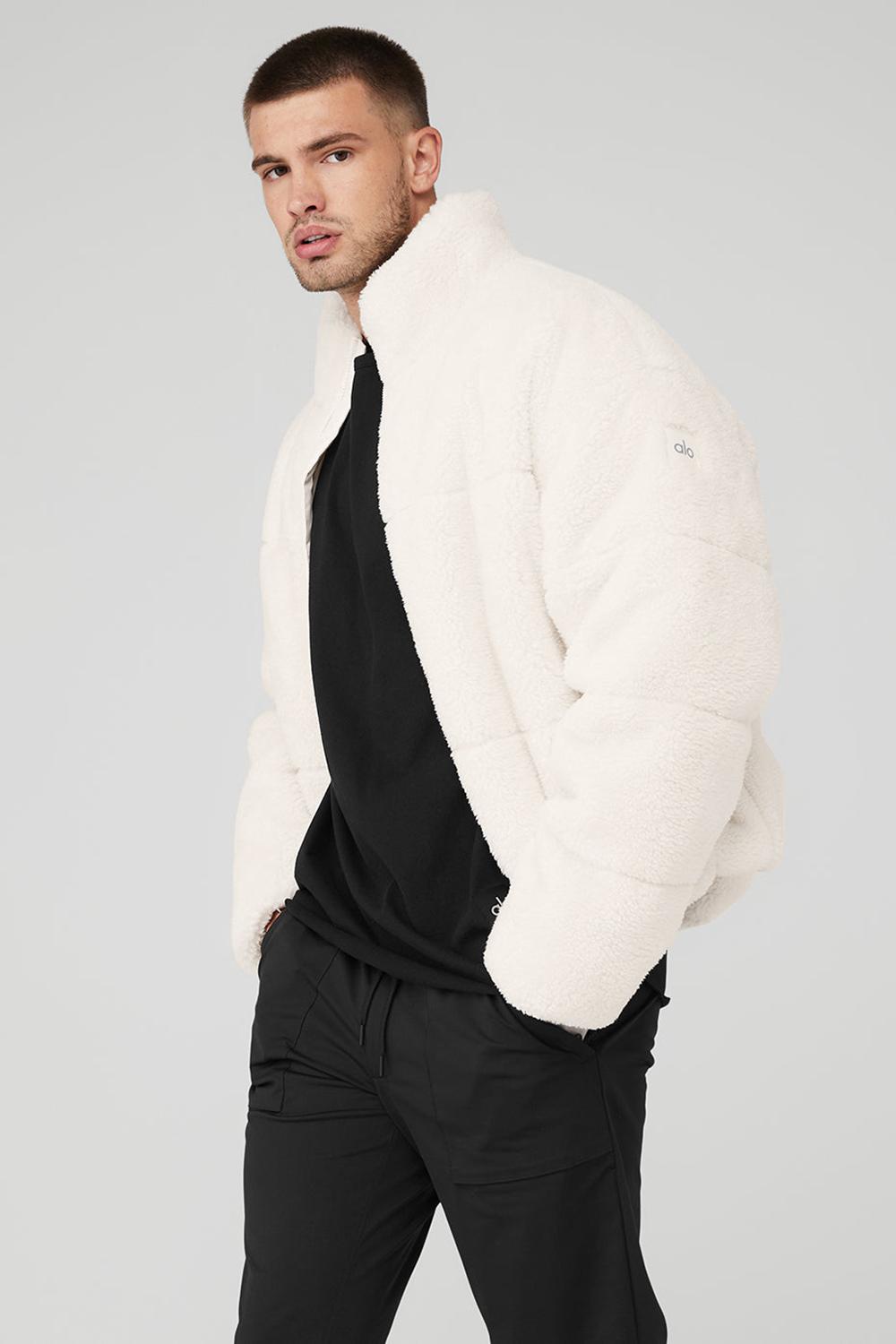 Alo Yoga Sherpa Stage Miesten Puffer Takki Ivory | Suomi  9324-RMADY