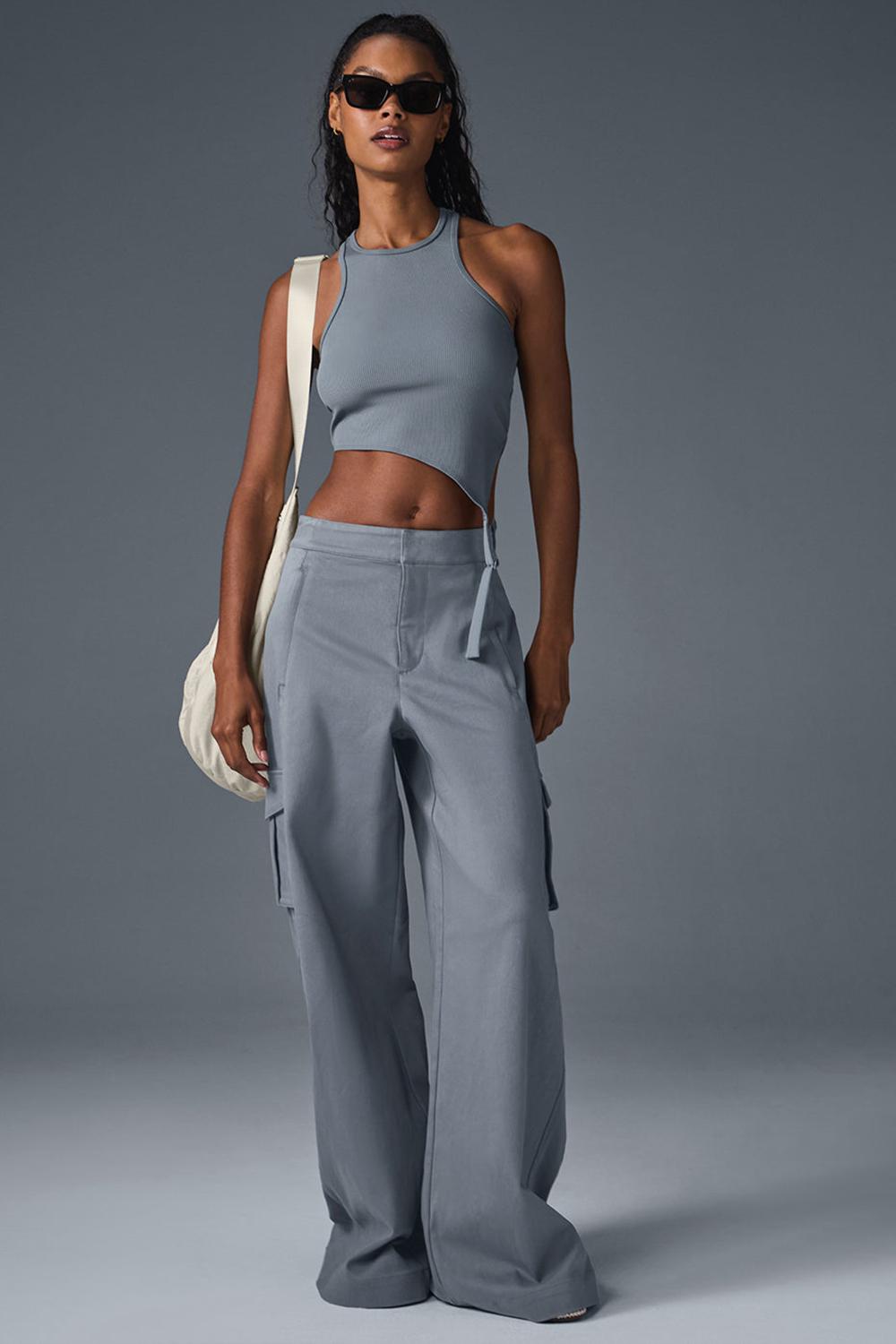 Alo Yoga Show Off Cargo Wide Leg (Long) Naisten Housut Harmaat | Suomi  6024-GFNBT