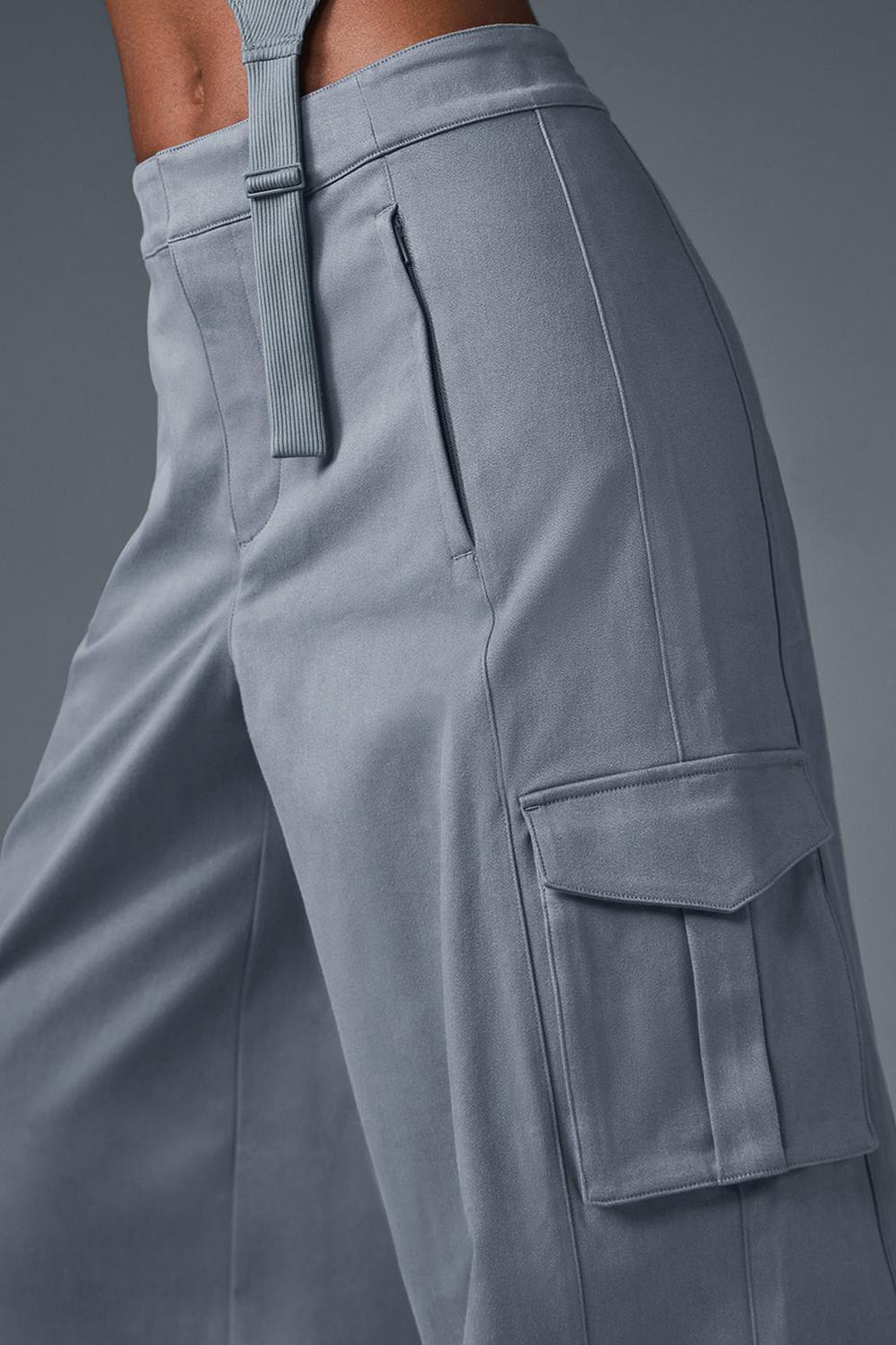 Alo Yoga Show Off Cargo Wide Leg (Long) Naisten Housut Harmaat | Suomi  6024-GFNBT