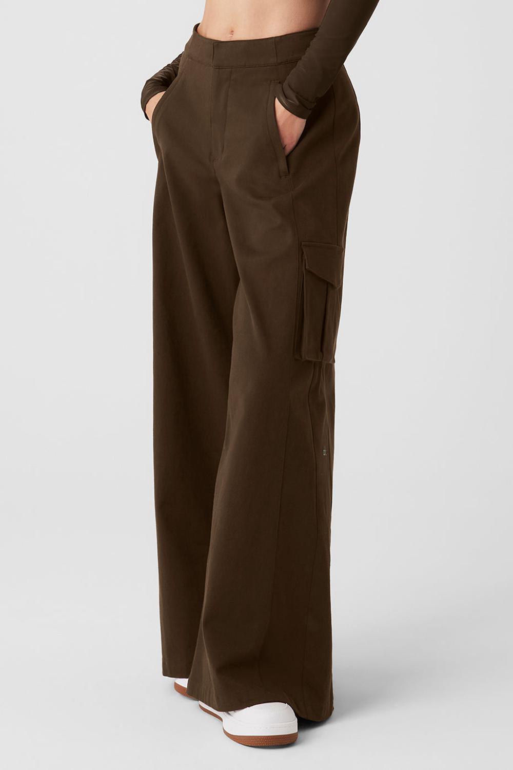 Alo Yoga Show Off Cargo Wide Leg Naisten Housut Espresso | Suomi  8290-ZLHAP