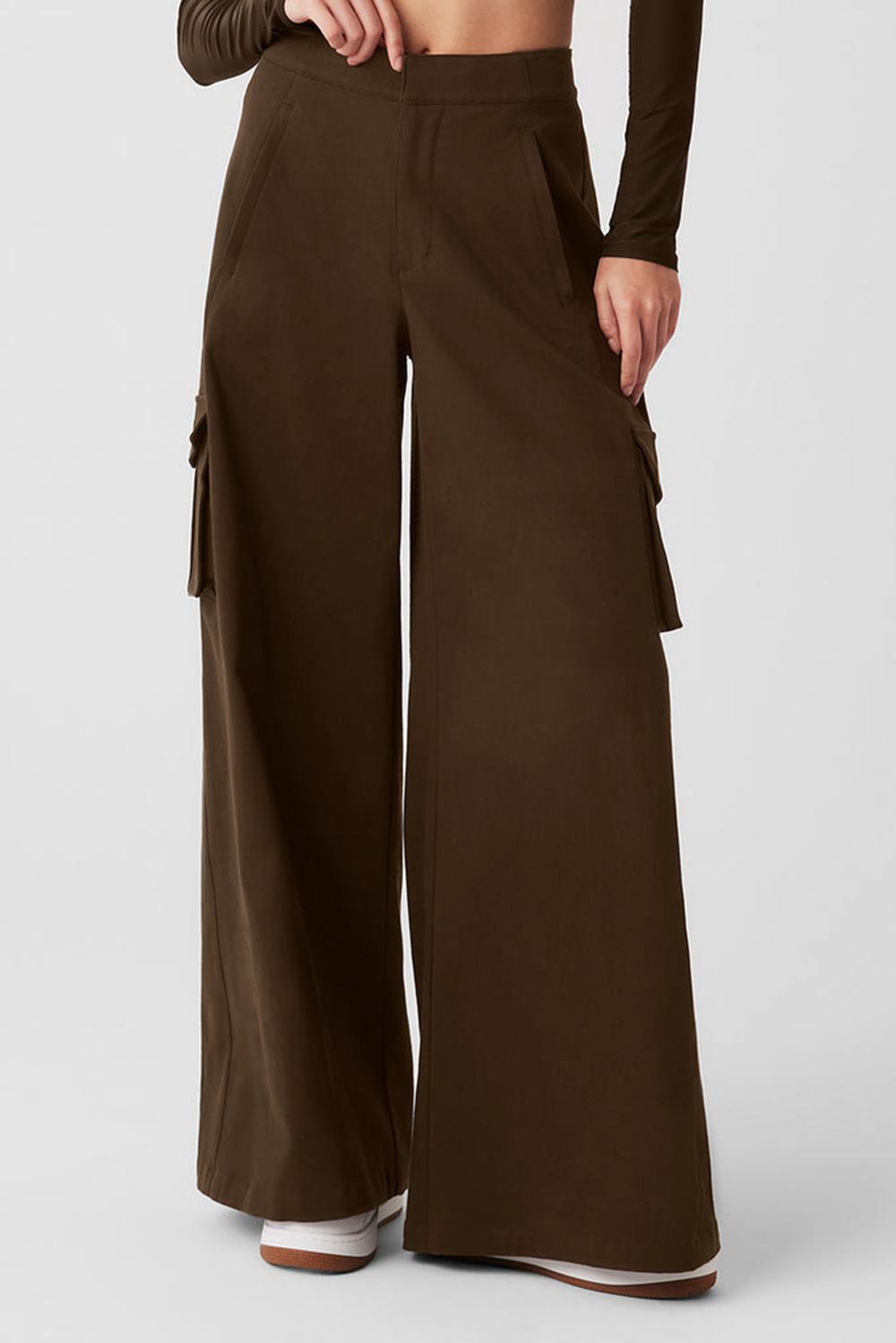 Alo Yoga Show Off Cargo Wide Leg Naisten Housut Espresso | Suomi  8290-ZLHAP