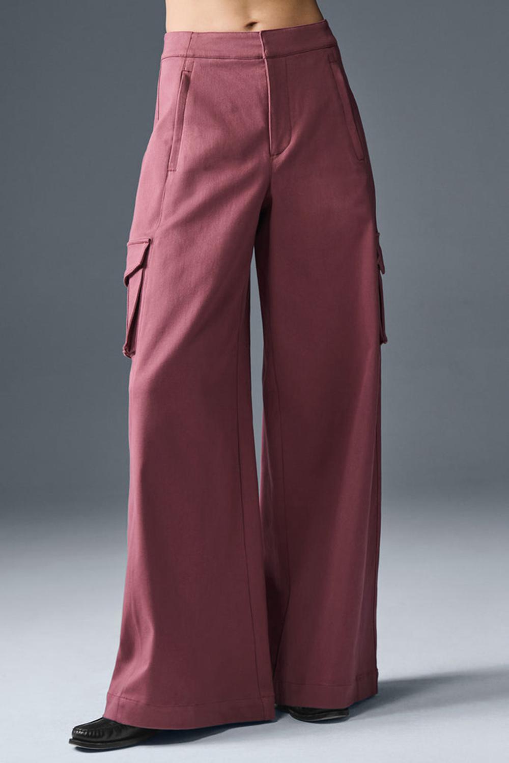 Alo Yoga Show Off Cargo Wide Leg (Regular) Naisten Housut Viininpunainen | Suomi  9863-WOULR