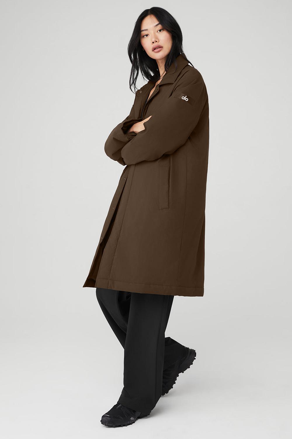 Alo Yoga Signature Naisten Overcoats Espresso | Suomi  7041-MUTJG