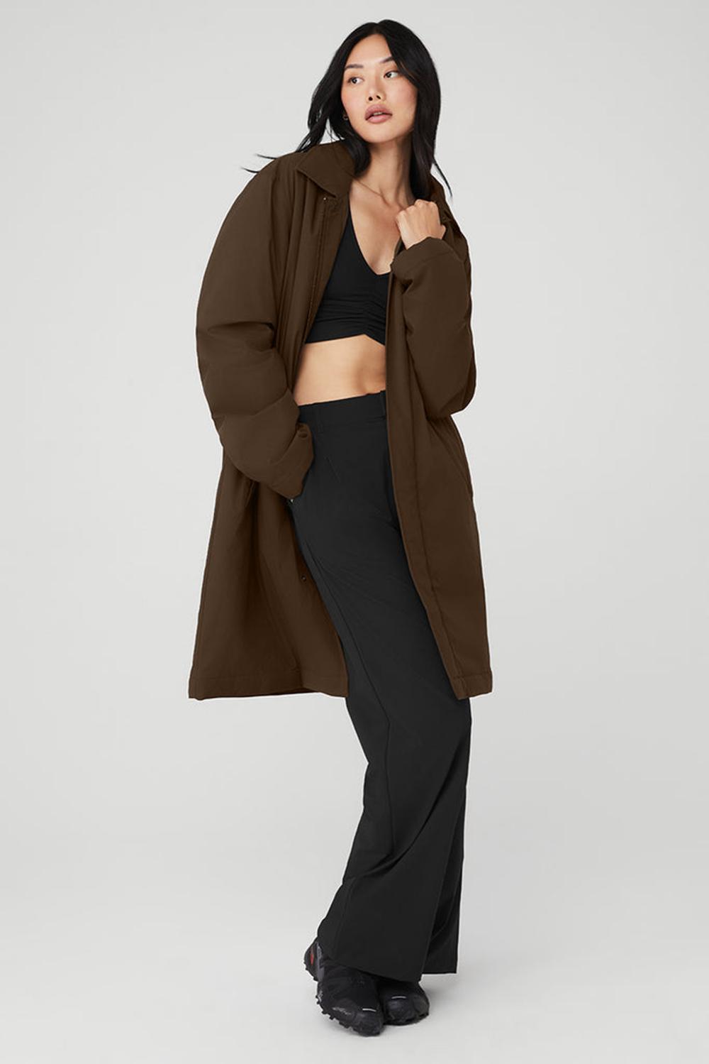 Alo Yoga Signature Naisten Overcoats Espresso | Suomi  7041-MUTJG