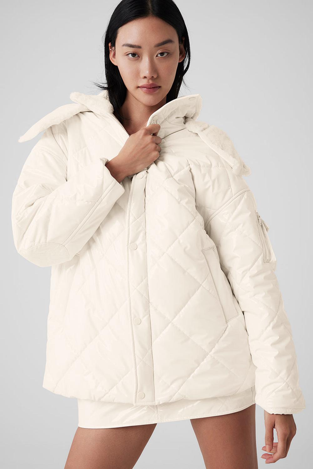 Alo Yoga Snomoto Naisten Puffer Takki Ivory | Suomi  0983-TJBAY