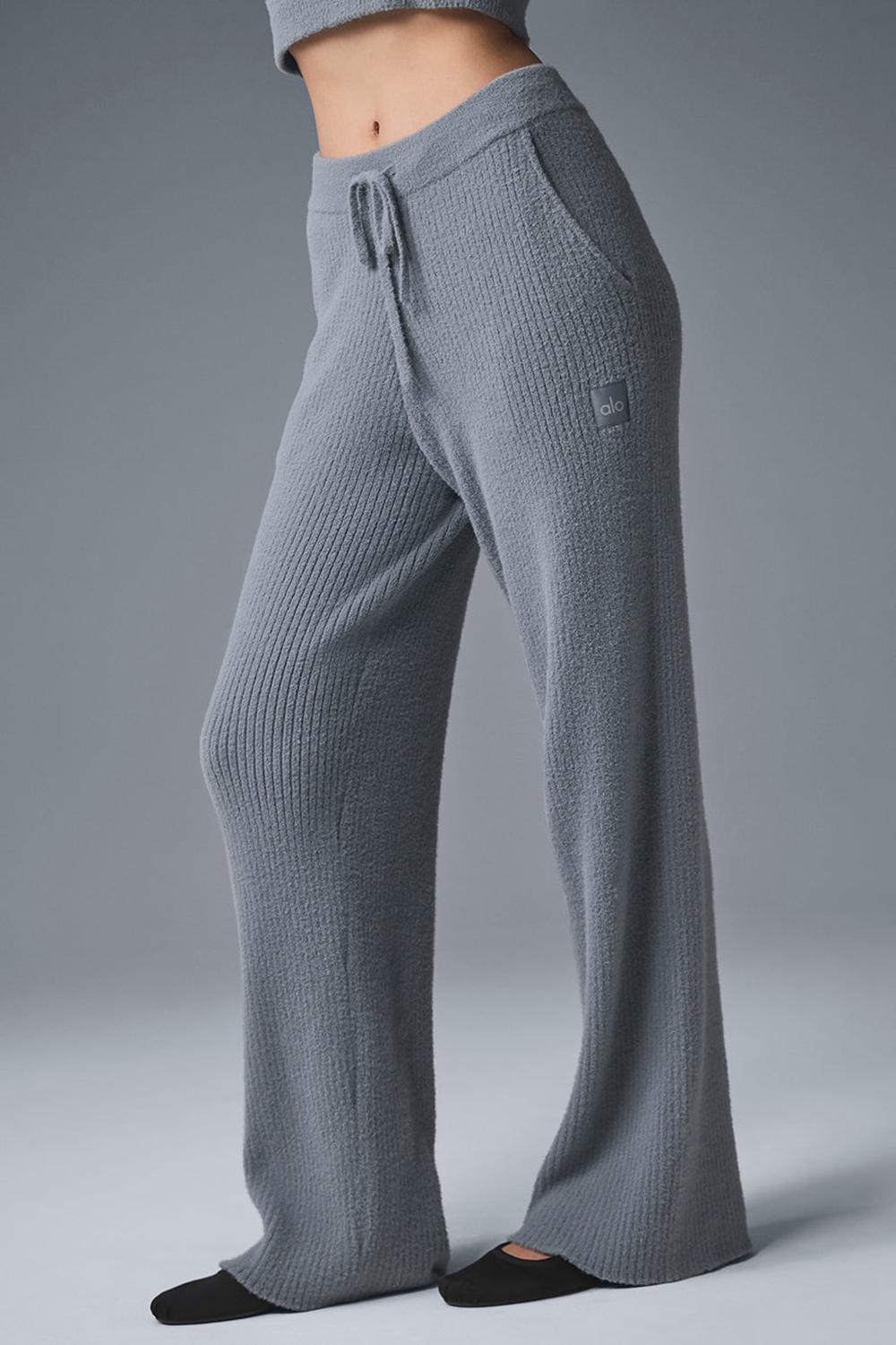 Alo Yoga Snuggle Up High-Waist Wide Leg Naisten Housut Harmaat | Suomi  1795-NBTWO