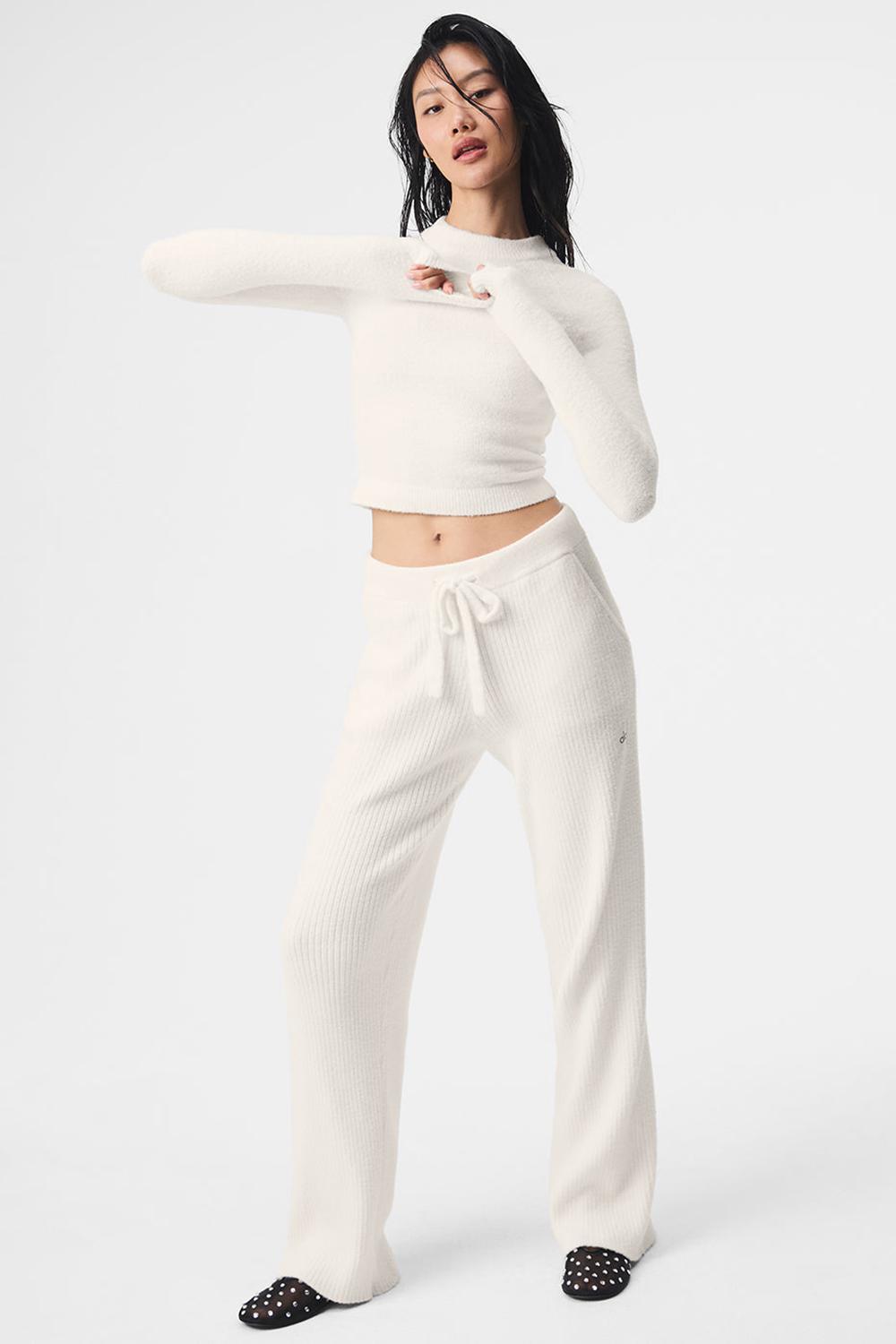 Alo Yoga Snuggle Up Naisten Pitkähihainen Ivory | Suomi  3715-SYHEX